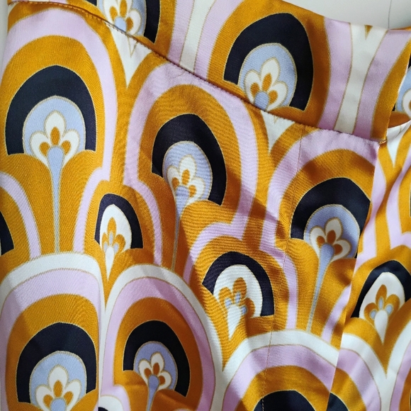 NWT House of Harlow 1960 Revolve Gold Purple Satin Floral Tank Wide Leg Pant Set - Picture 2 of 13